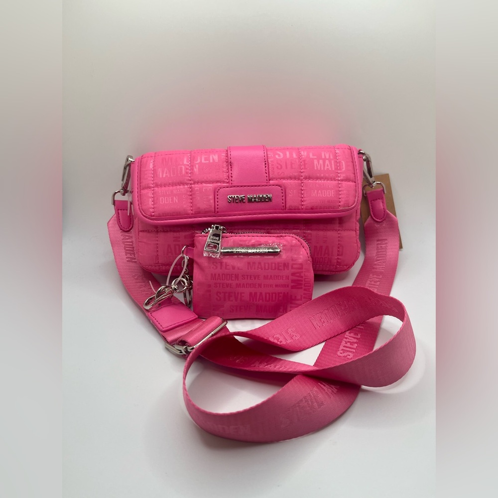 NWT Steve Madden Women’s PINK BPHYRE Quilted Crossbody Bag Set OS - Picture 1 of 13